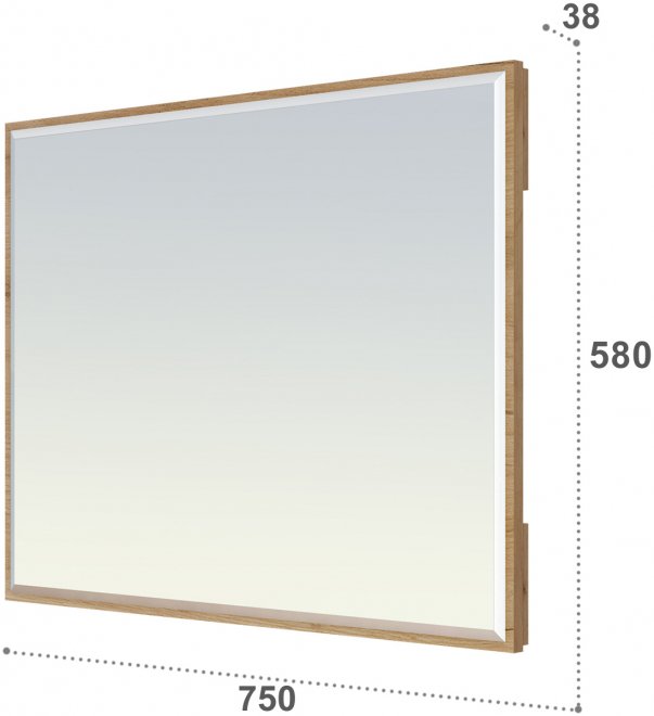 Зеркало Эмилия ЭЛ-24 дуб крафт золотой