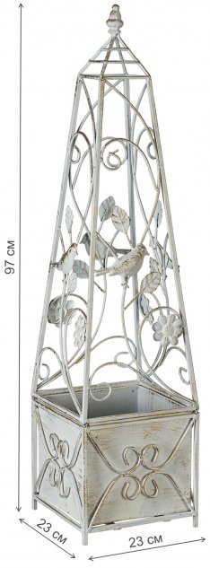 Цветочница Пирамида большая белая