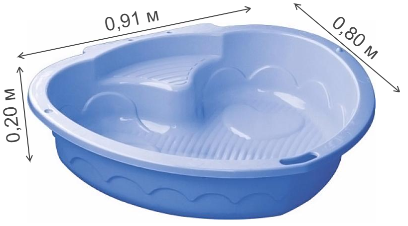 Детская песочница-бассейн Сердечко голубая