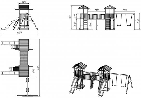 Детская площадка Можга Спортивный городок 6 СГ6-Р912-Р922