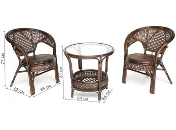 Кофейный комплект из ротанга Pelangi/Пеланги