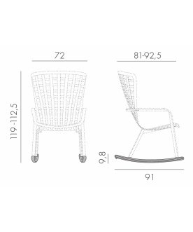Кресло-качалка пластиковое с подушкой Folio белый / голубой