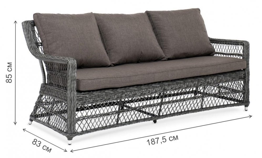 Диван Гранд Тали графит