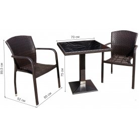 Обеденный комплект из ротанга Амиго Мини