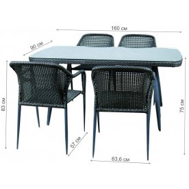 Обеденный комплект из ротанга Ливорно 2