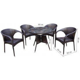Обеденный комплект из ротанга Мартин
