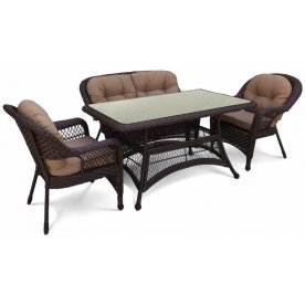 Обеденный комплект T130Br/LV520BB-Brown_Beige