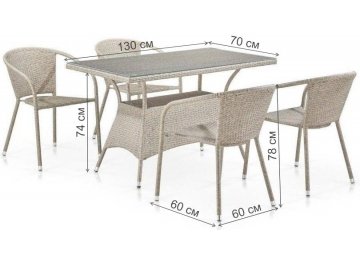 Обеденный комплект T198D/Y137C-W85 4+1