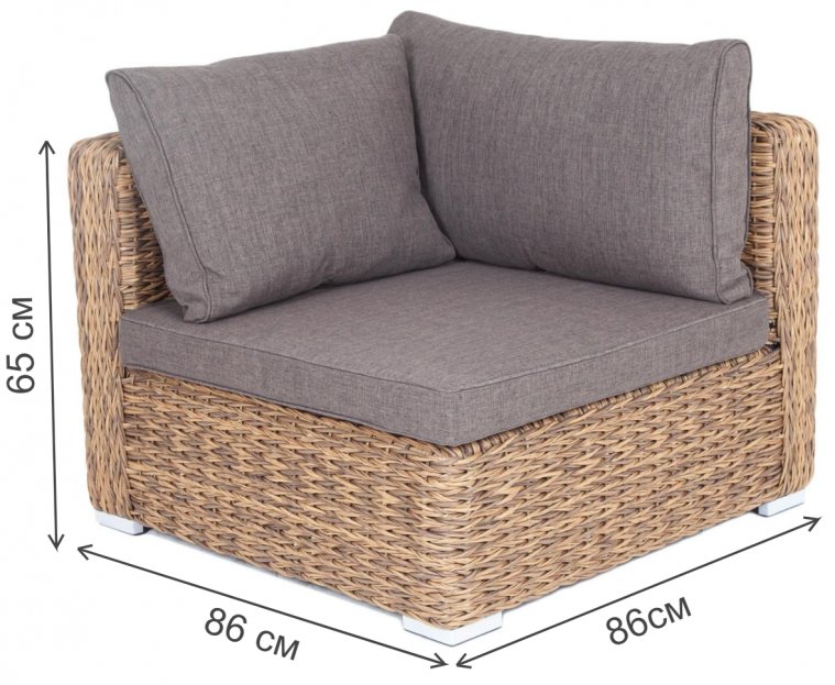 Кресло Кайлаш угловое соломенный / гиацинт