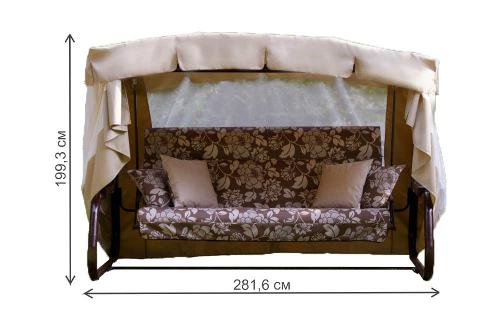 Садовые качели Александрия коричневые / бежевые