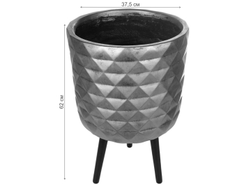 Кашпо Даймонд DMND-RND-37-SLV