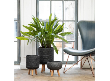 Кашпо Ханни Круглое HON-CLNDR-BLK-31