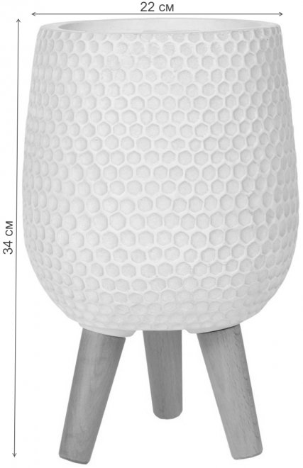 Кашпо Ханни Ваза HON-VASE-AW-22 D22 H34 cm белое