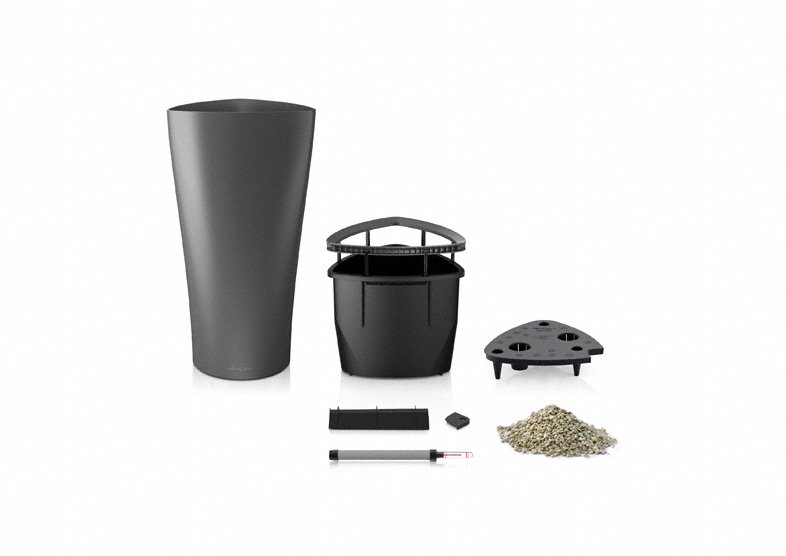 Кашпо Lechuza 15543 DELTA 40 Антрацитовый металлик
