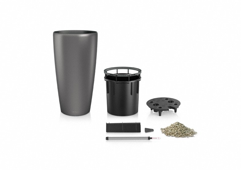 Кашпо Lechuza 15749 RONDO 40 Черный блестящий