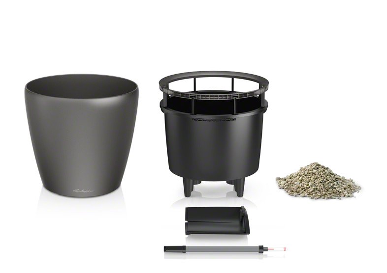 Кашпо Lechuza 16089 CLASSICO LS 43 Черный блестящий