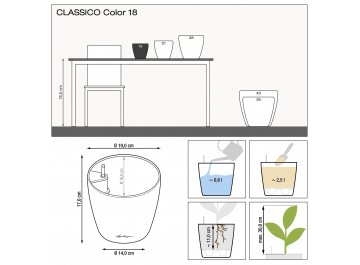 Кашпо Классико Колор 18