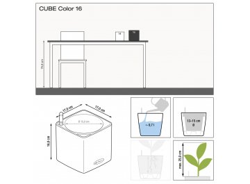 Кашпо Кьюб Колор 16