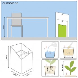Кашпо Курсиво 30