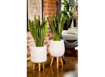 Кашпо Страйп Круглое с Подставкой D37 H61 WSTRIP37-AW