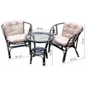 Кофейный комплект из ротанга Багамы мини