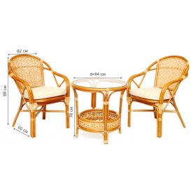 Комплект обеденный Ellena коньяк