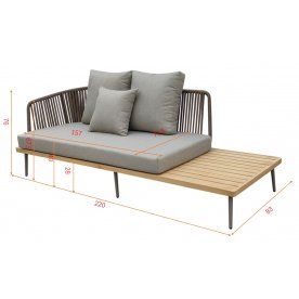 Металлический диван Bayley 129KN-03047 левый