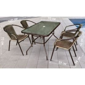 Обеденный комплект Николь-3A TLH-037BR3 CDT016-120х70