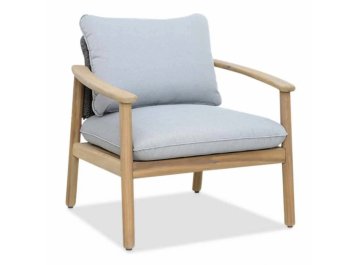 Лаунж-кресло деревянное с подушками Freeport песочный / угольный / серый
