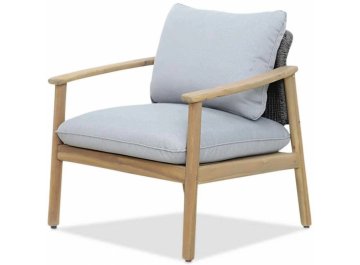 Лаунж-кресло деревянное с подушками Freeport песочный / угольный / серый