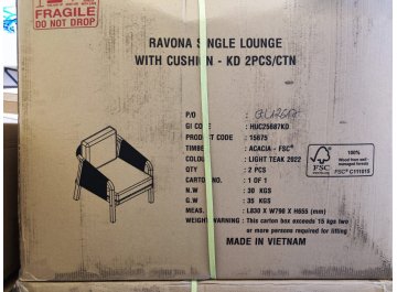 Кресло деревянное с подушками Ravona KD натуральный / бежевый