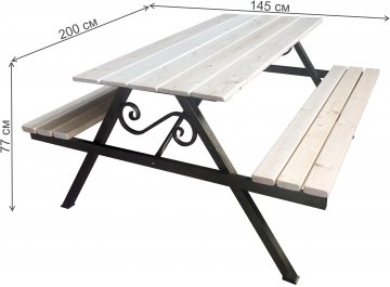 Деревянный стол Стол с лавками 2 м