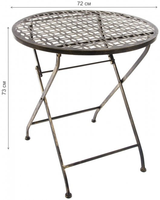 Стол круглый складной Фантас бронза (с узором)