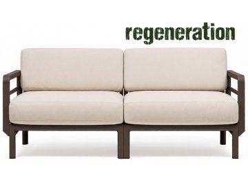 Диван пластиковый с подушками Maximo 2 терра / жемчуг