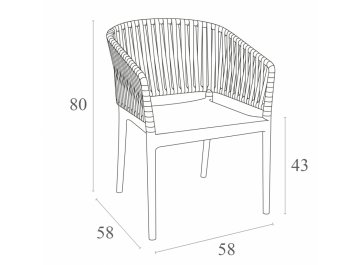 Кресло пластиковое Portofino черный