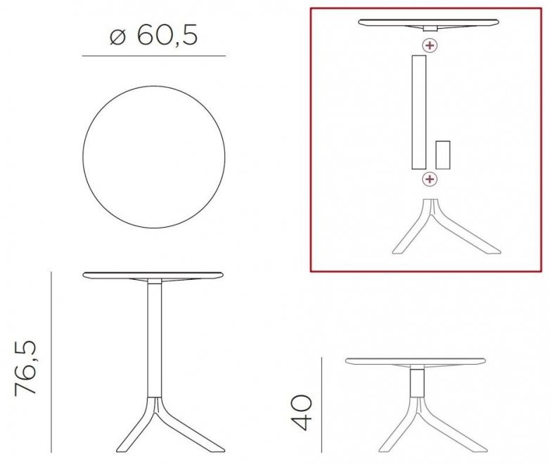 Пластиковый стол Spritz антрацит