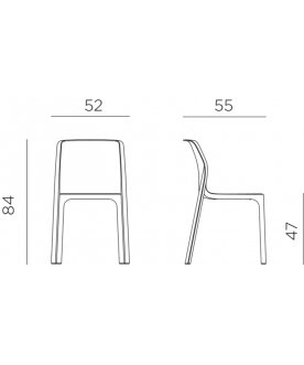 Стул пластиковый Bit коралловый