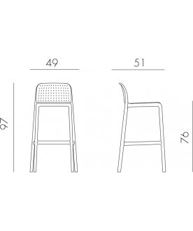 Стул пластиковый барный Lido агава