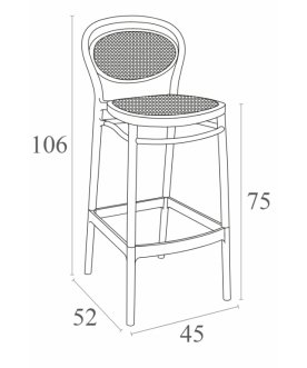 Стул полубарный Marcel Bar 75