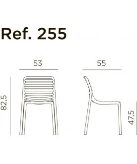 Стул пластиковый Doga Bistrot антрацит