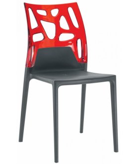 Стул пластиковый Ego-Rock антрацит / красный