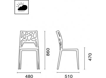 Стул пластиковый Ego-Rock антрацит / красный