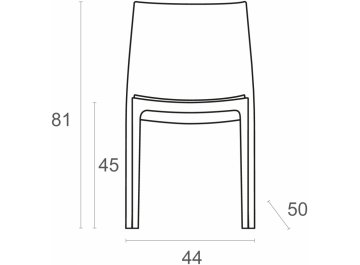 Стул пластиковый Maya серебристый / серебристый