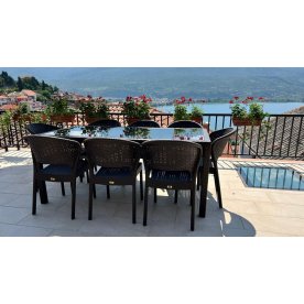 Стул пластиковый плетеный Daytona коричневый