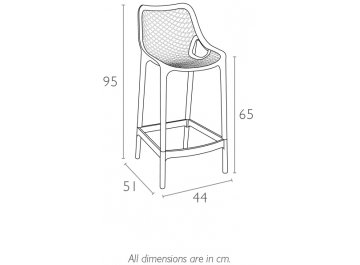 Стул полубарный Air Bar 65