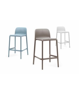 Стул пластиковый полубарный Faro Mini голубой