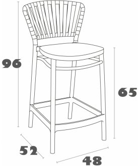 Стул пластиковый полубарный Portofino бежевый