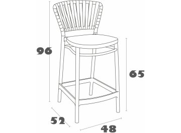 Стул пластиковый полубарный Portofino бежевый