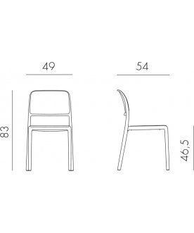 Стул пластиковый Riva Bistrot антрацит