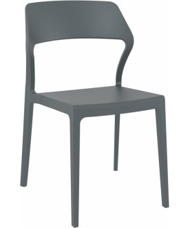Стул пластиковый Snow темно-серый / темно-серый
